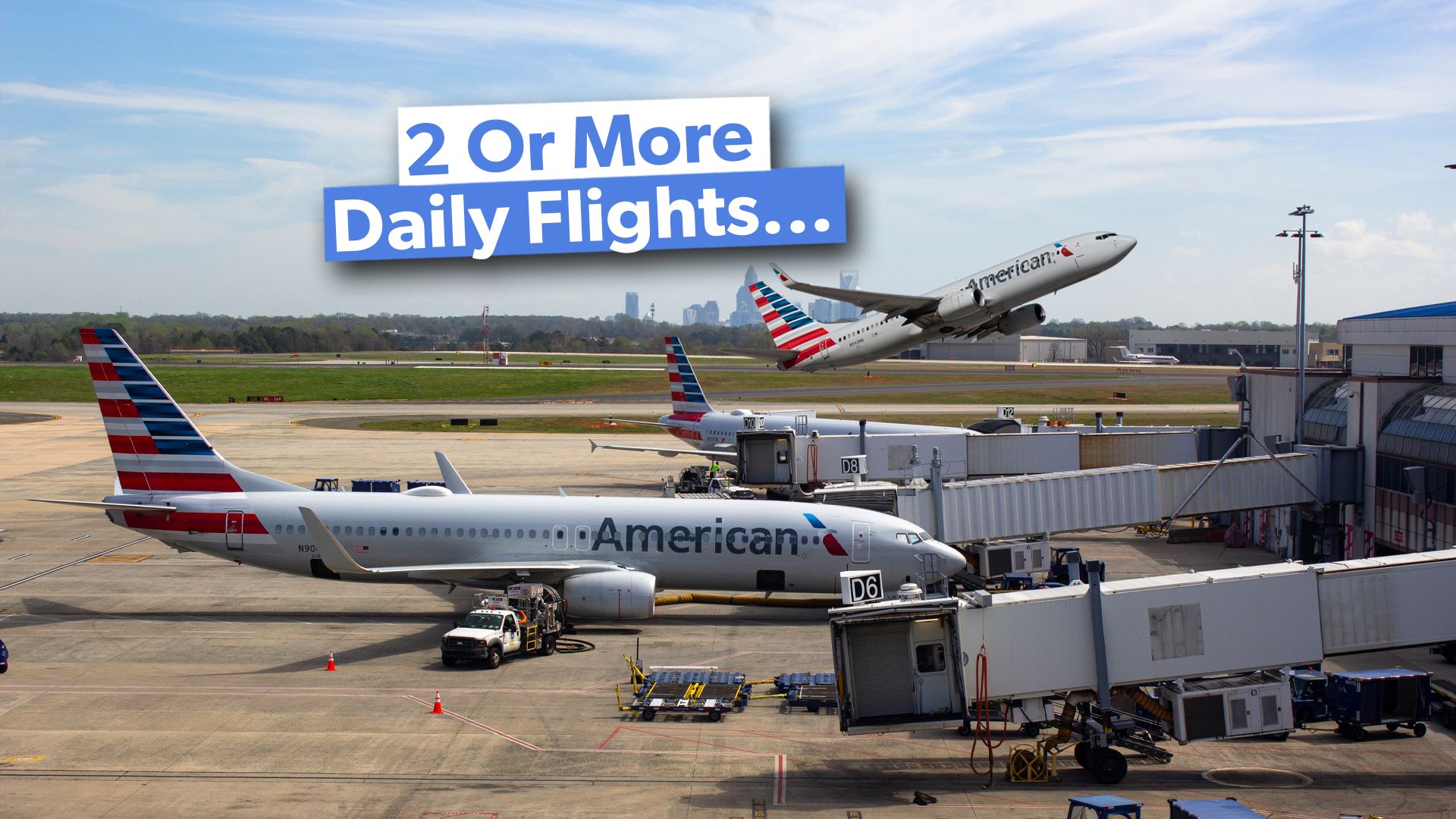 Las 9 rutas Boeing 737-800 más frecuentes de American Airlines de Charlotte