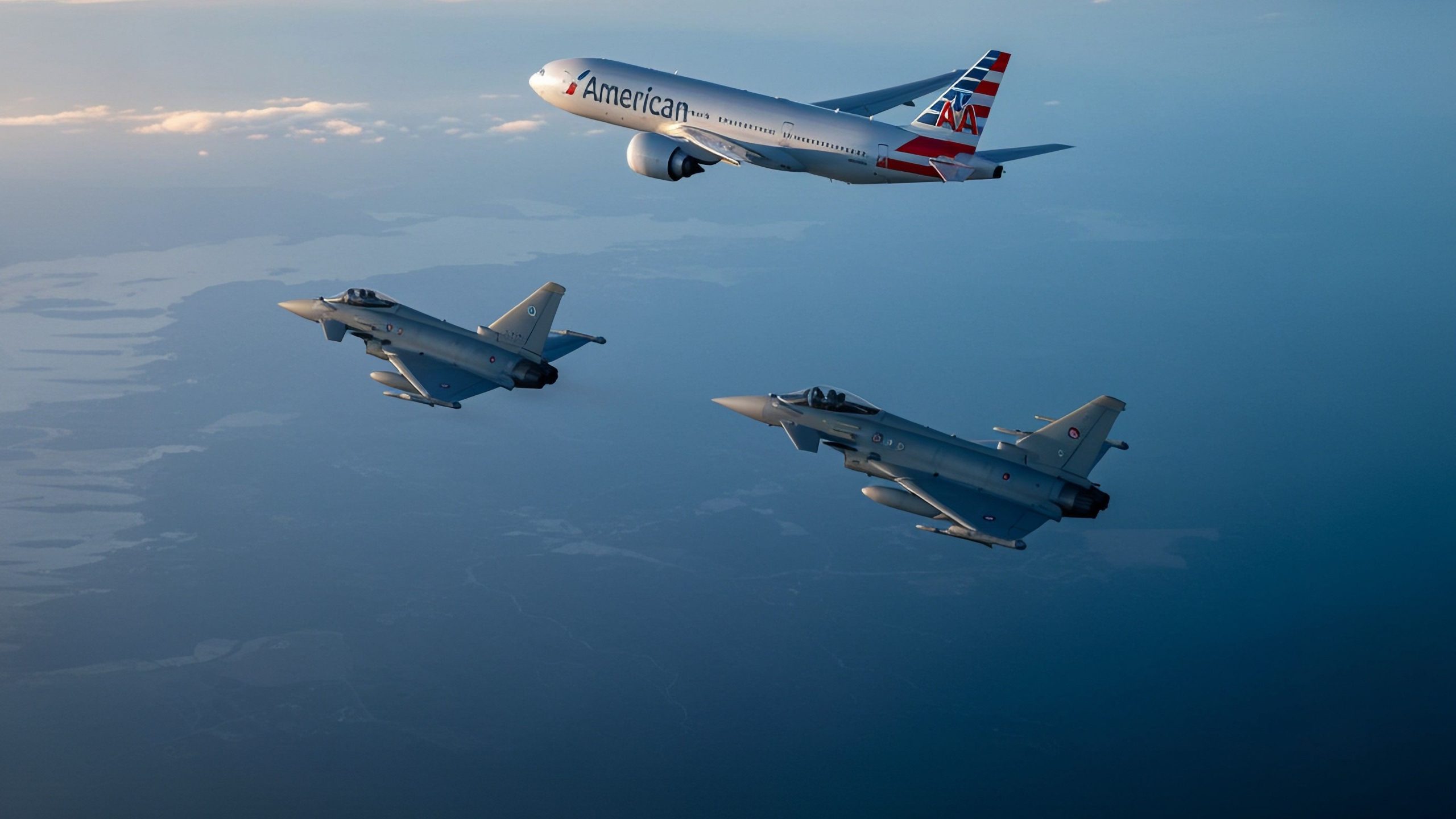 El vuelo de American Airlines desde Nueva York recibe escolta de avión de combate italiano a Roma después de la amenaza de bomba