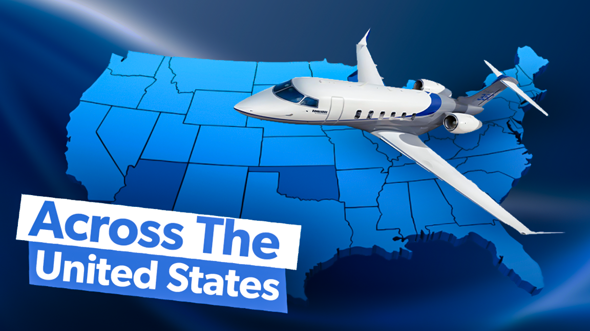 À travers les États-Unis: le top 6 des États avec les vols à réaction les plus privés