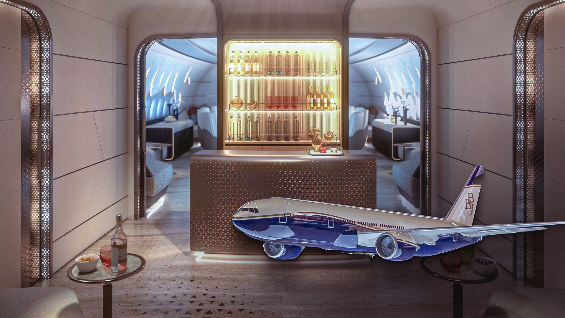 Uno sguardo all'interno premiato di questo business Boeing Jet BBJ777