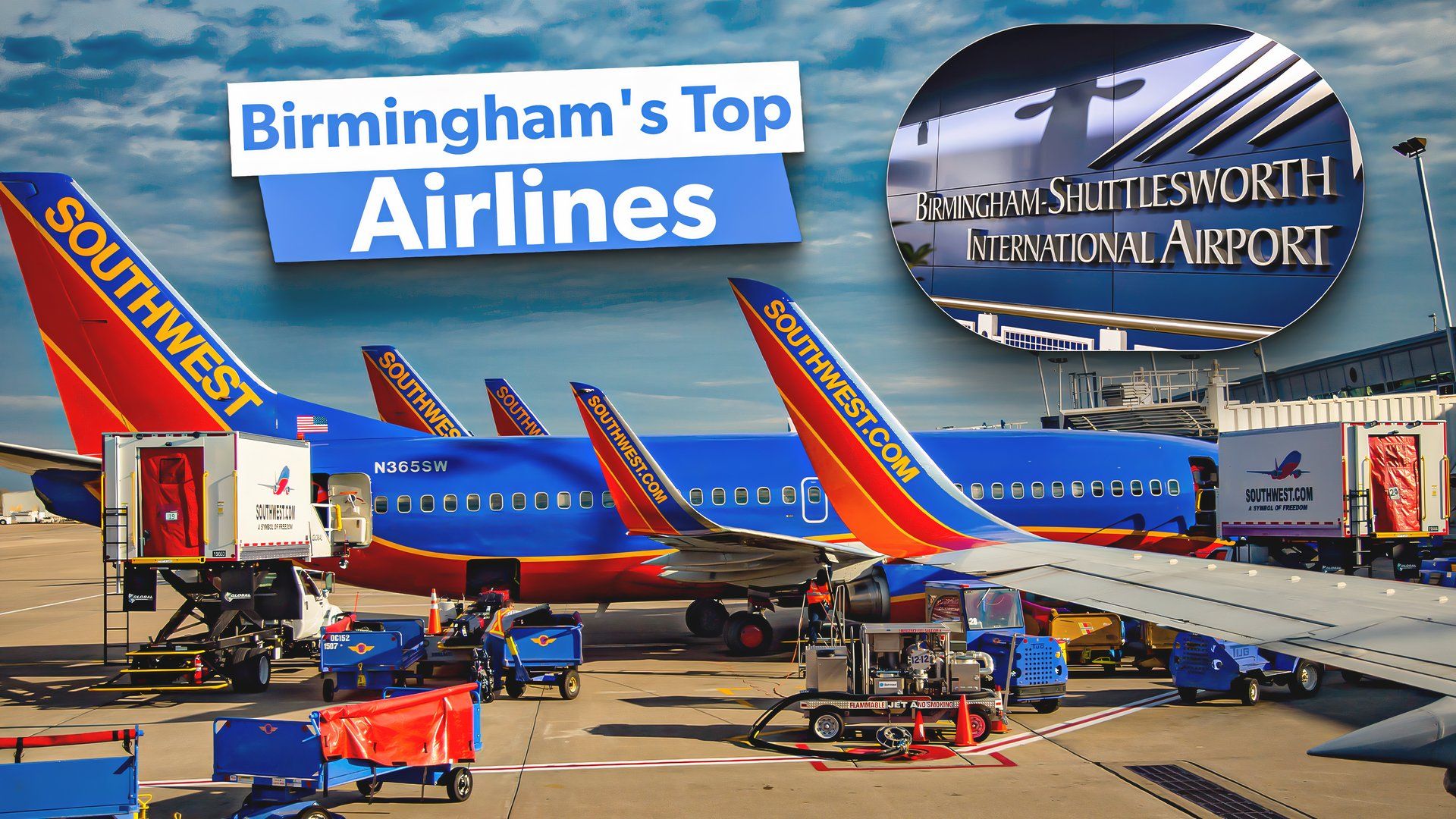 Le plus grand aéroport de l'Alabama: Birmingham-Shuttlesworth International 5 transporteurs par sièges offerts