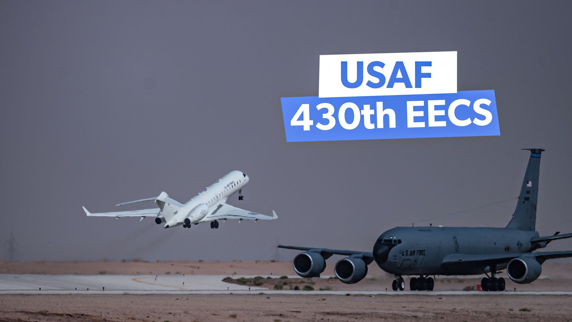 USAF 430th EECS Commander en el alivio humanitario de BACN E-11A BACN cae en Gaza