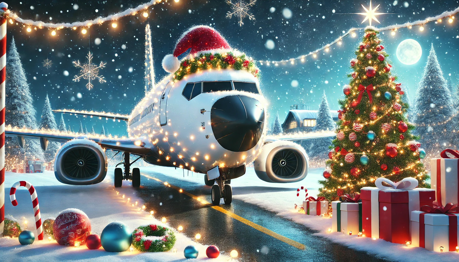 Felices fiestas del equipo volador simple
