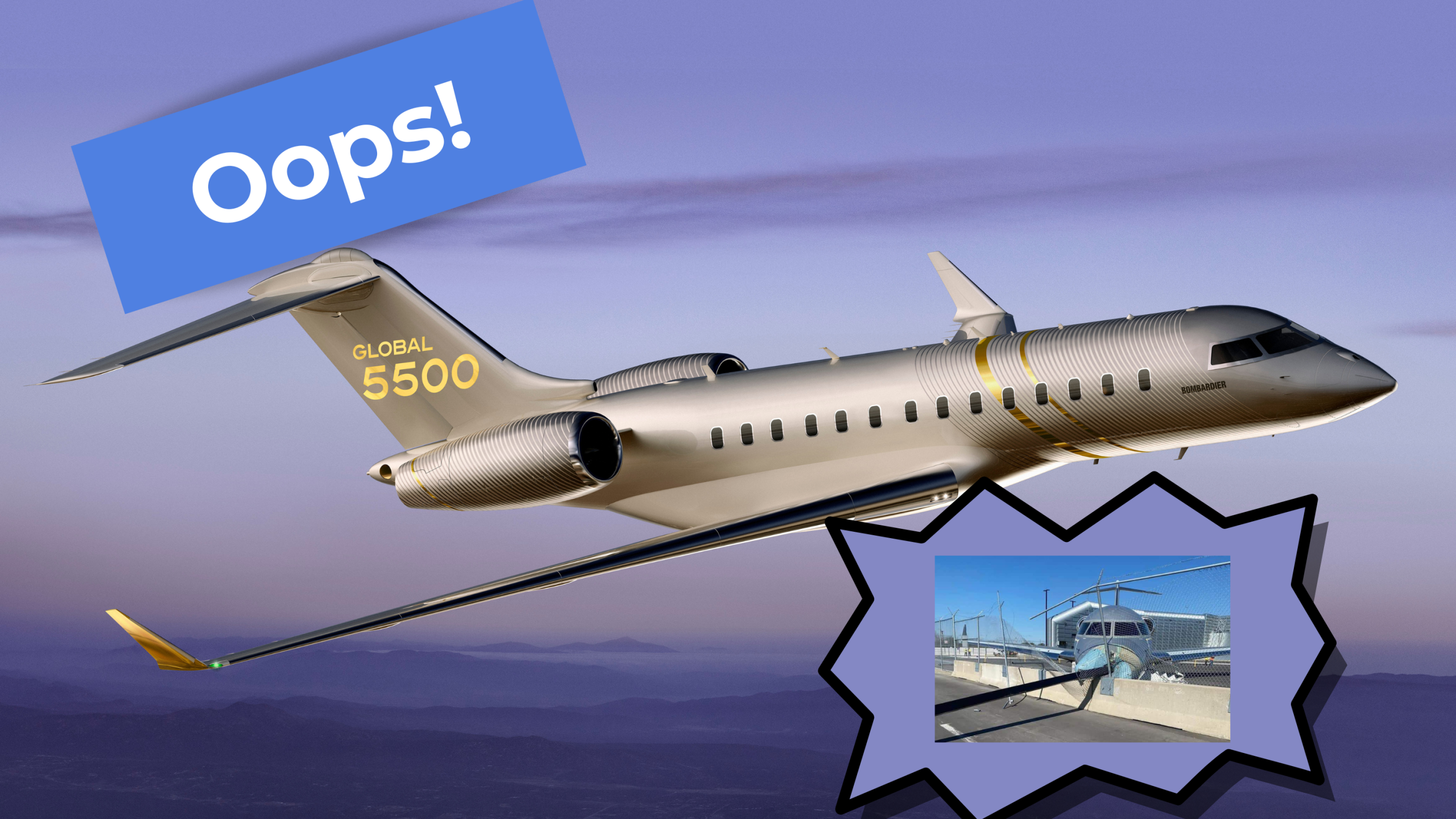 Brand New Bombardier Global 5500 s'écrase dans une clôture après un incident à Toronto