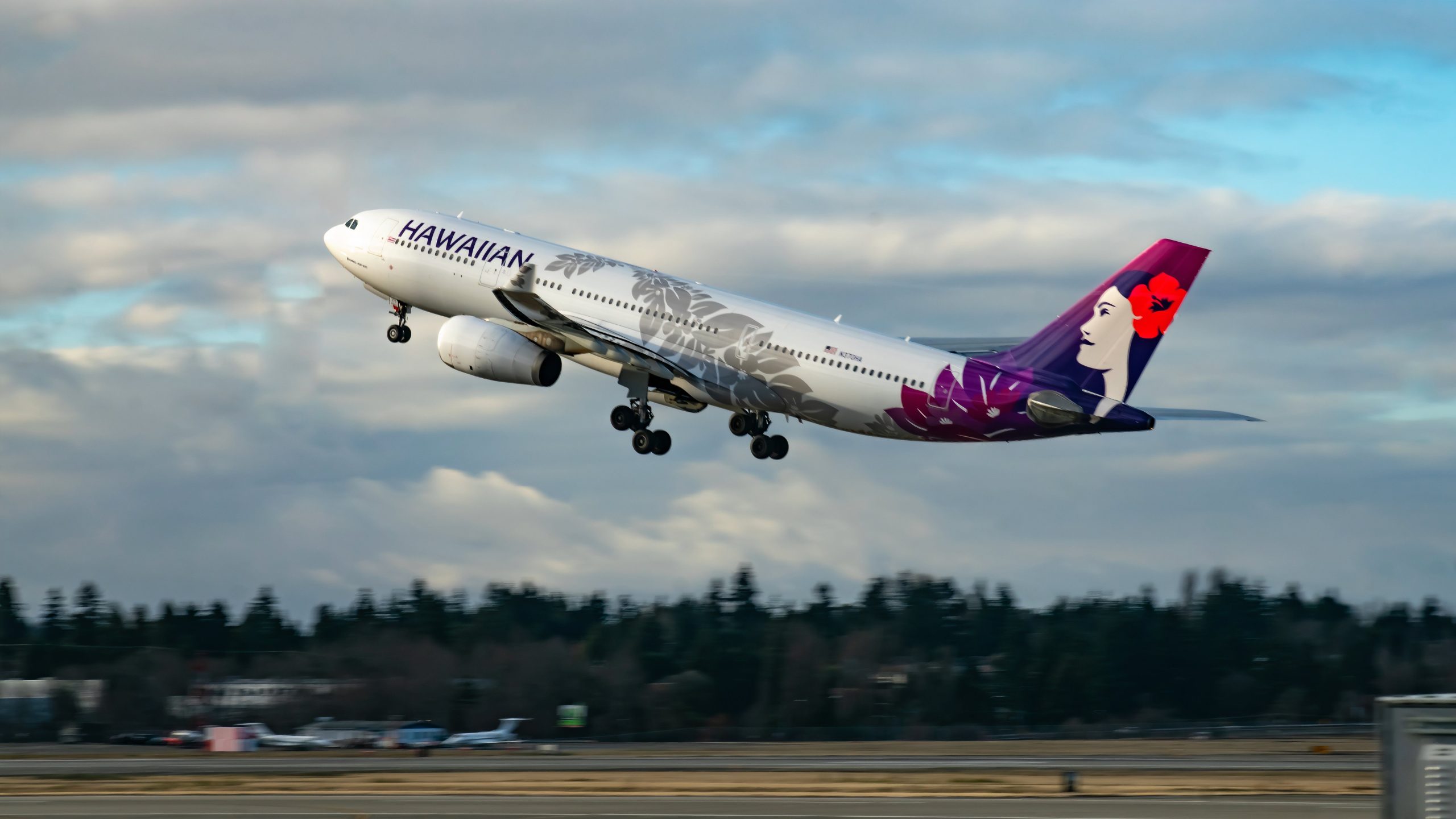 Hawaiian Airlines Airbus A330-200 Terras em Portland depois que a bateria do passageiro pega fogo
