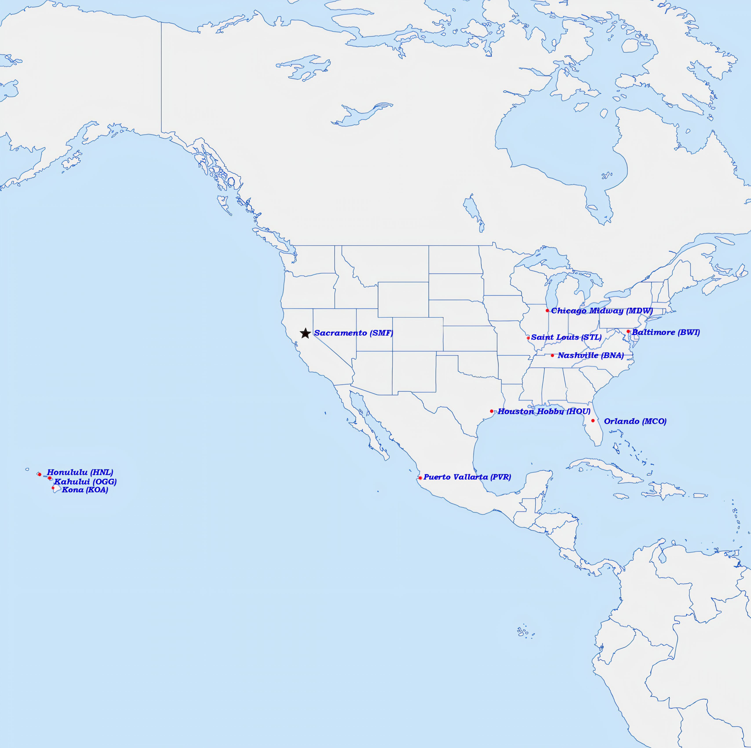 La última ruta de Southwest Airlines se encuentra entre sus 10 vuelos más largos desde Sacramento