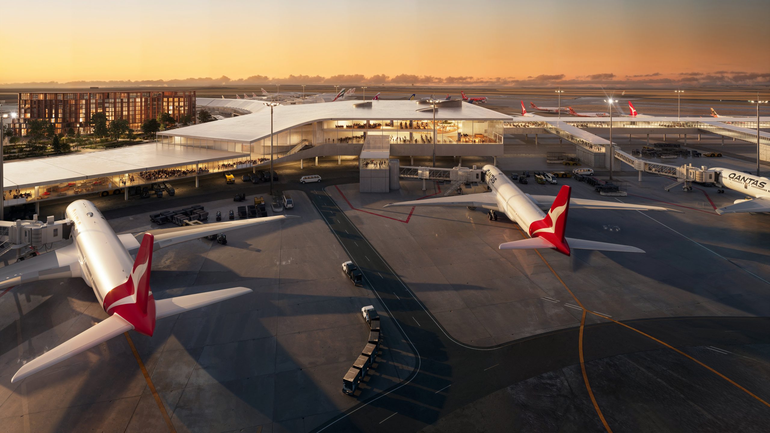Qantas aposenta grande no Mega Hub de Perth para a Airbus A350s