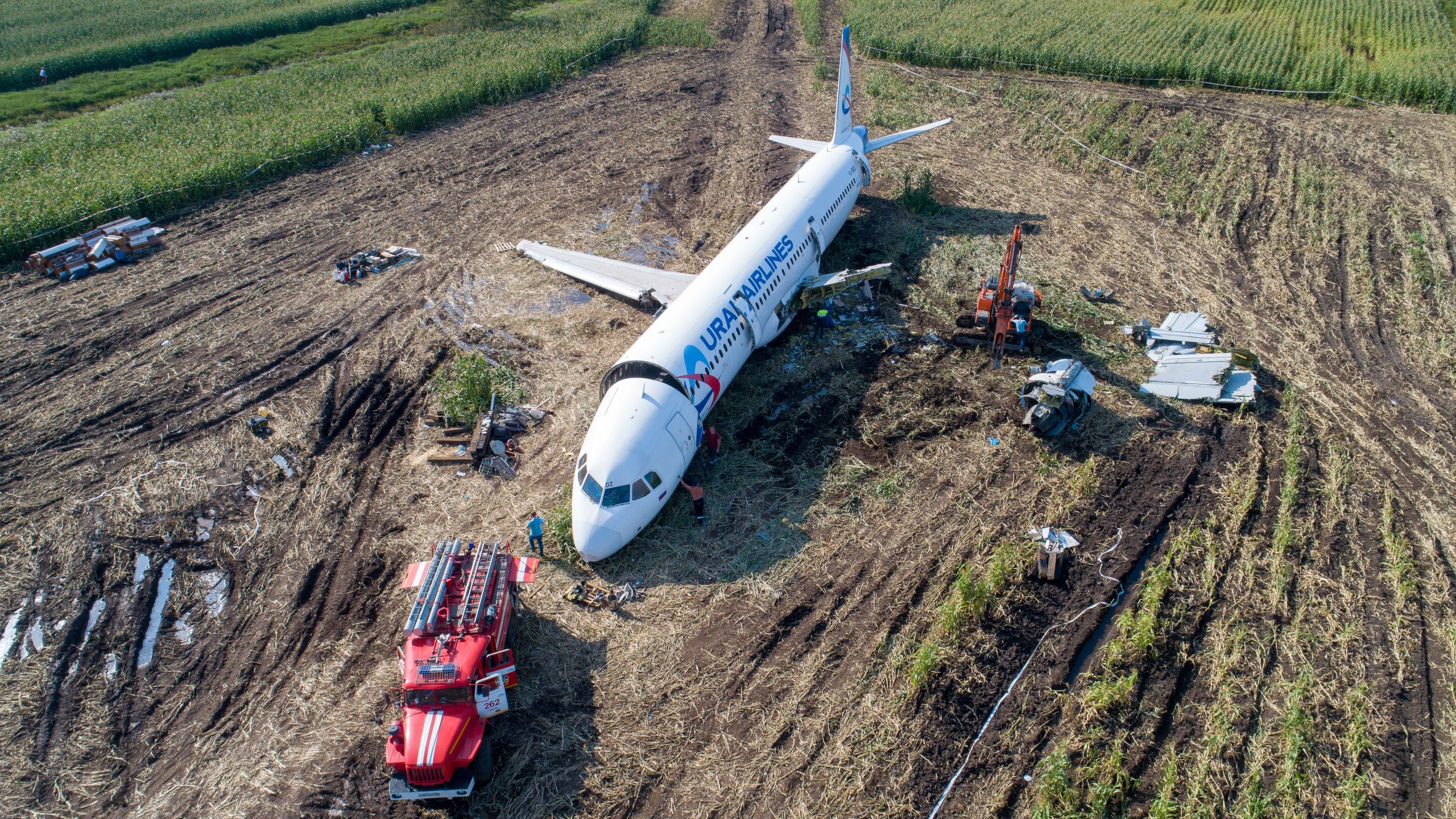 Ural Airlines comienza a desmantelar el Airbus A320 que aterrizó en el campo siberiano