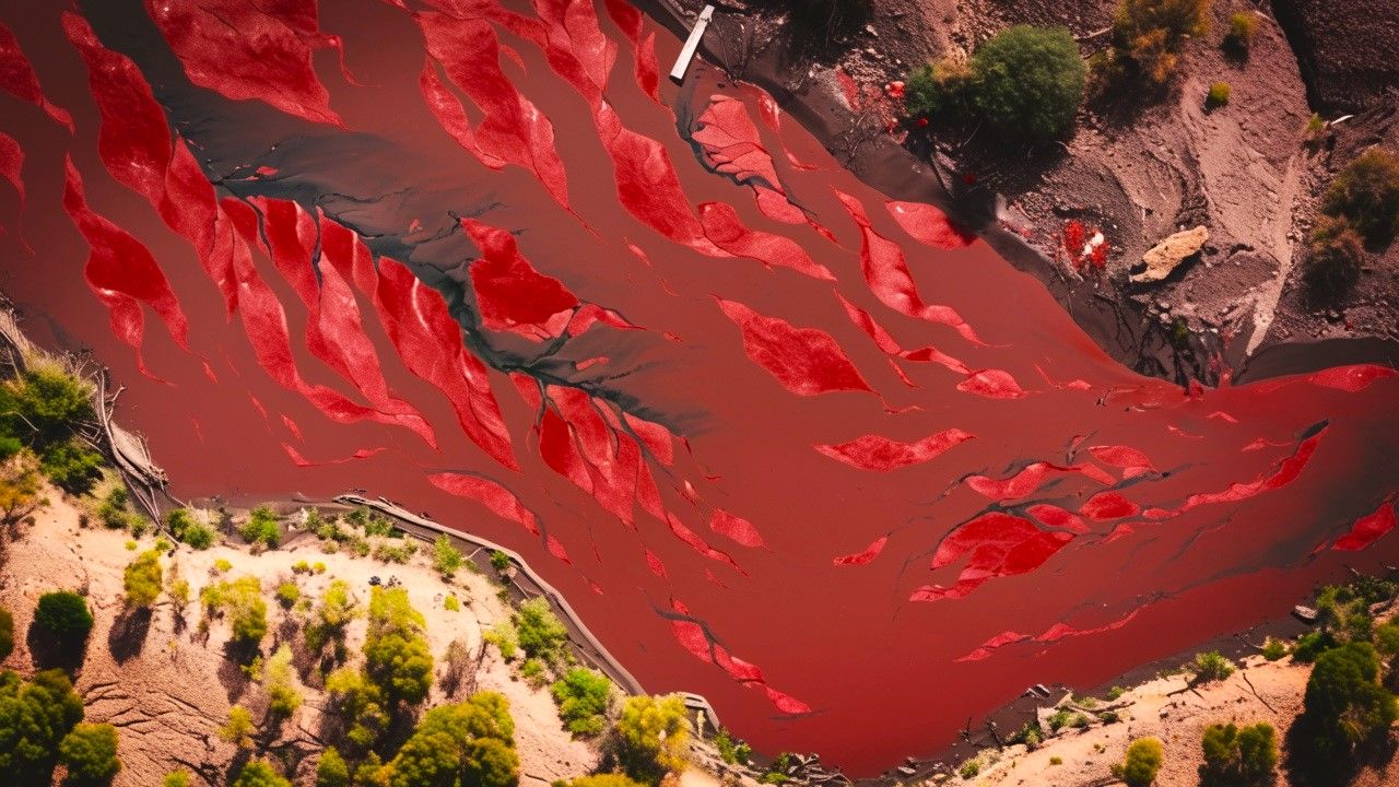 Le mystérieux «rivière de sang» est apparu dans cette ville, et les responsables soupçonnent qu'ils savent pourquoi