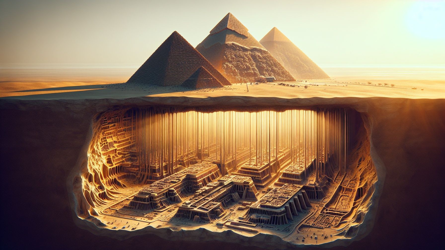 Les scientifiques sont en guerre contre les structures souterraines géantes sous les pyramides Gizeh Egypte