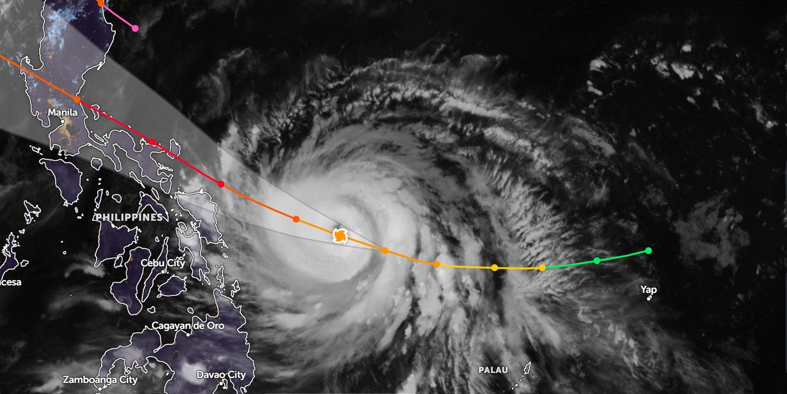 Typhoon Man-Yi en curso para golpear a Filipinas como Tormenta de categoría 4: se espera que crezca hasta la fuerza de súper tifón