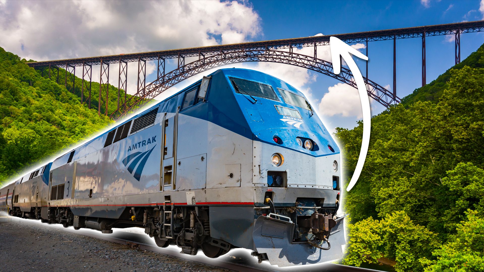 A rota mais subestimada da Amtrak fica sob uma das pontes mais altas da América