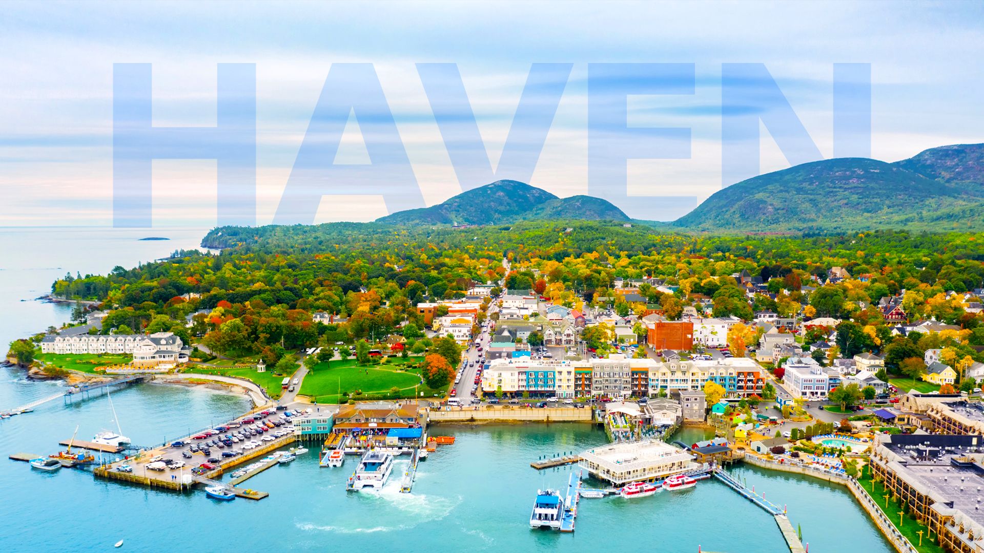 La belle ville qui est la passerelle du parc national d'Acadia