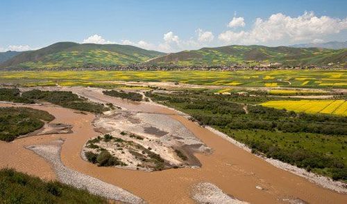 Veja e Destaques Doten ao longo do rio amarelo da China