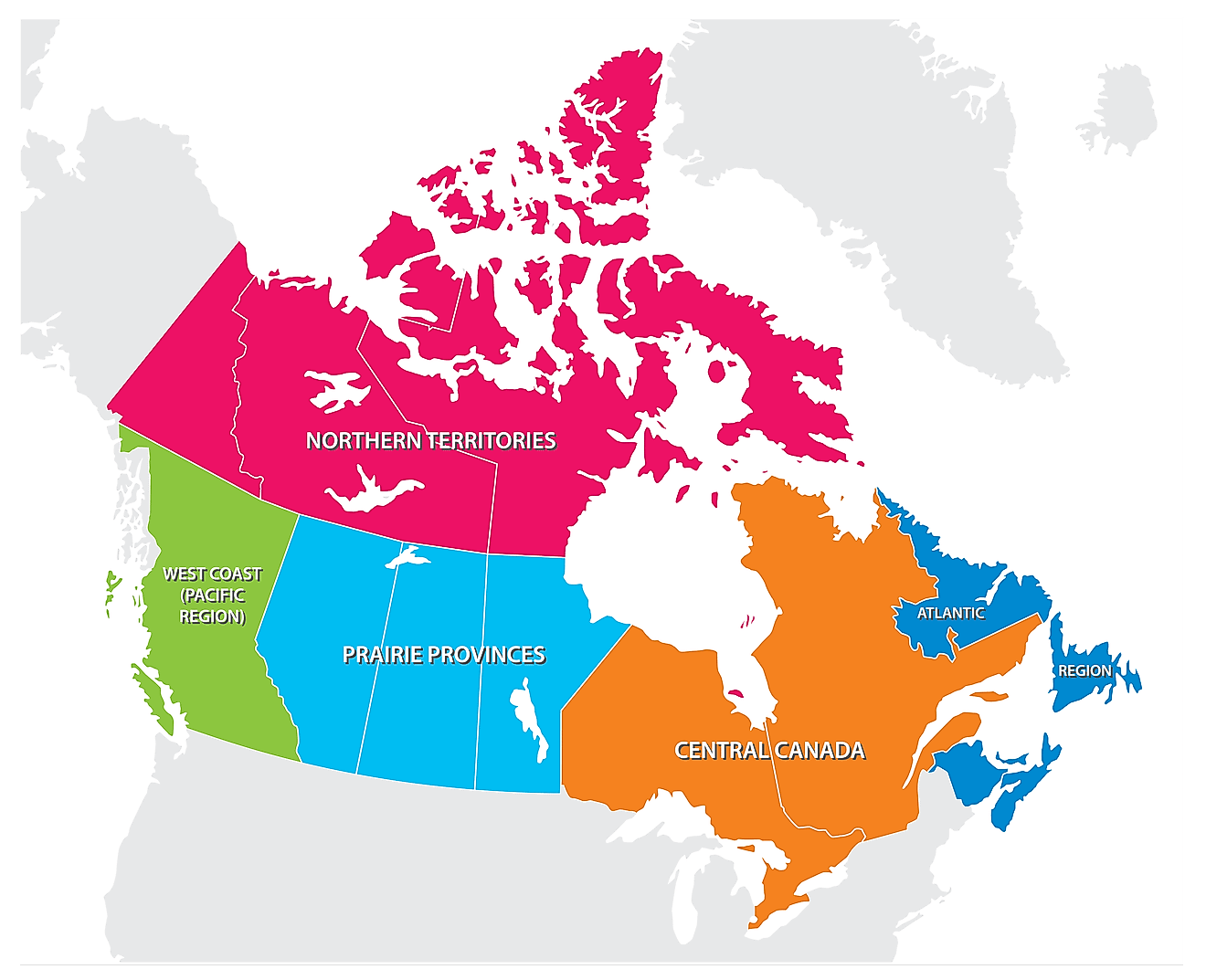 Las 5 regiones de Canadá