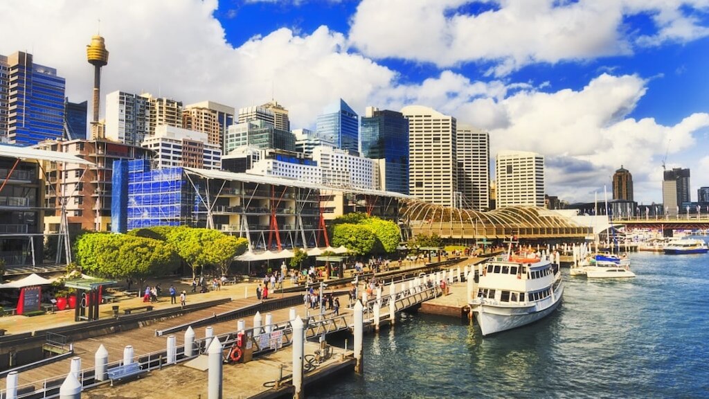 ¡Extremadamente popular! El destino turístico obligado de Sydney, "Darling Harbour", está lleno de atracciones