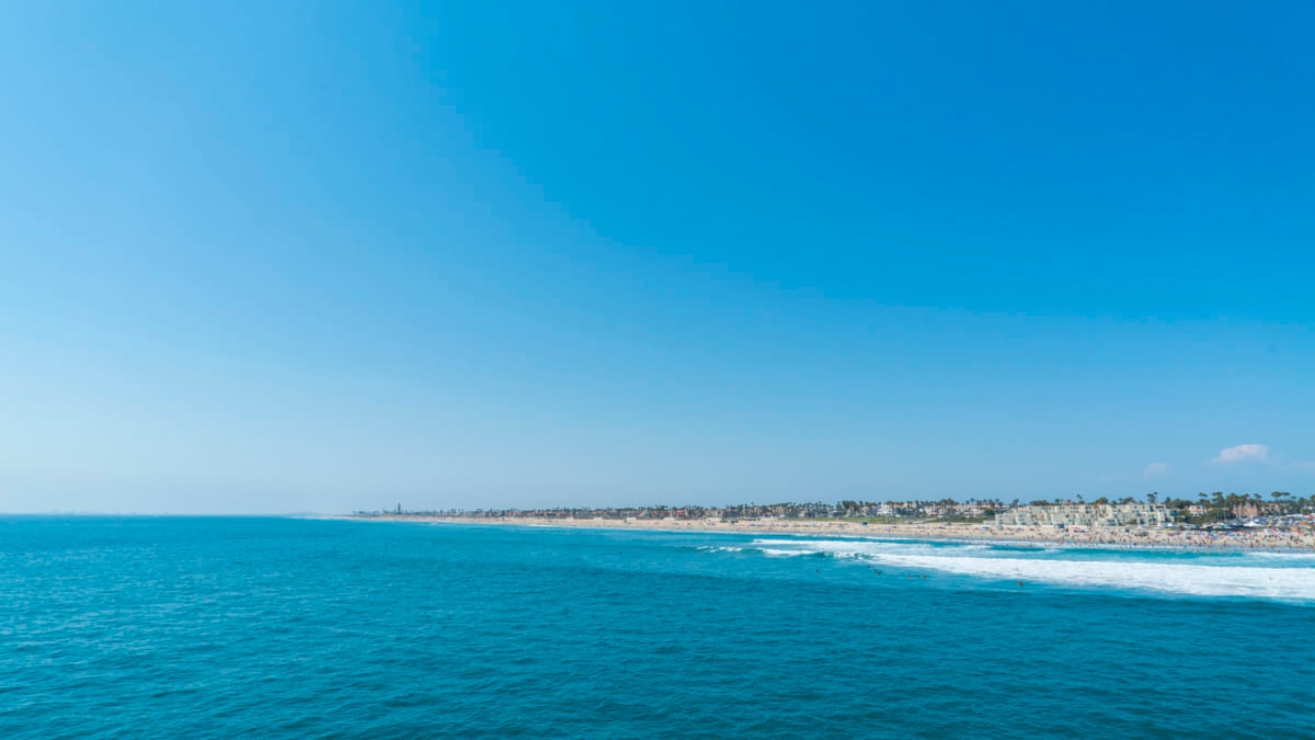 Atrações turísticas em Surf City, Huntington Beach, sul da Califórnia